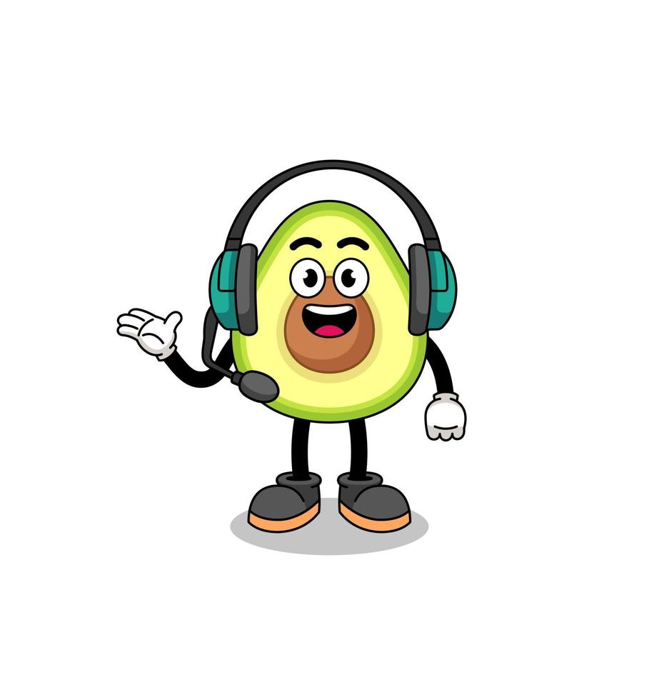 Mascot Illustration of avocado as a customer services vector