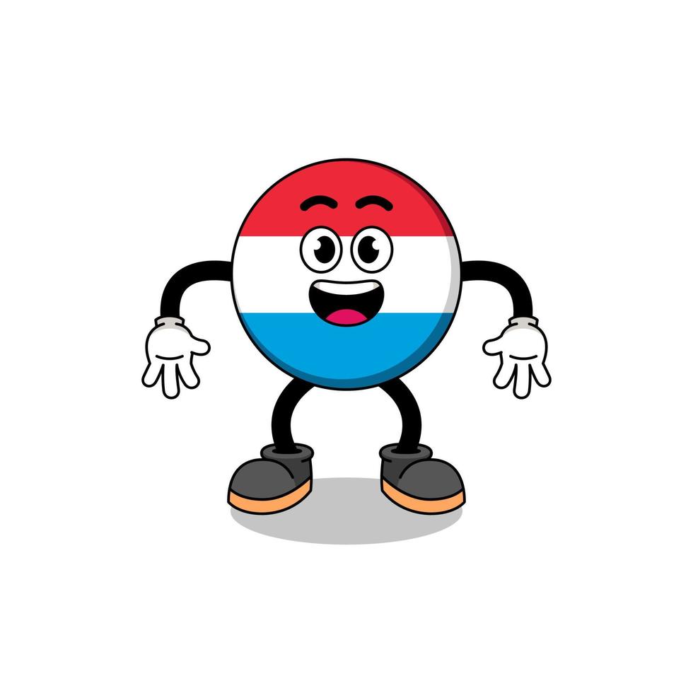 luxembourg cartoon with surprised gesture vector