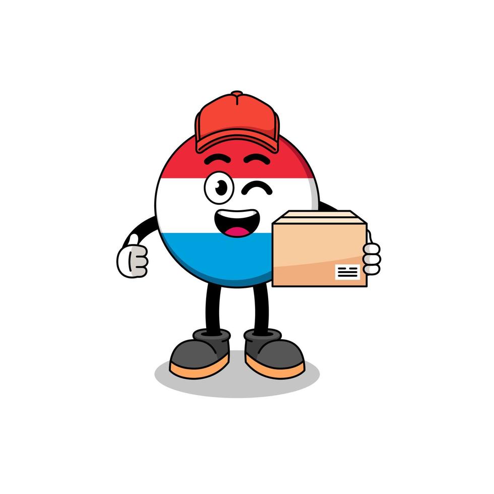 luxembourg mascot cartoon as an courier vector