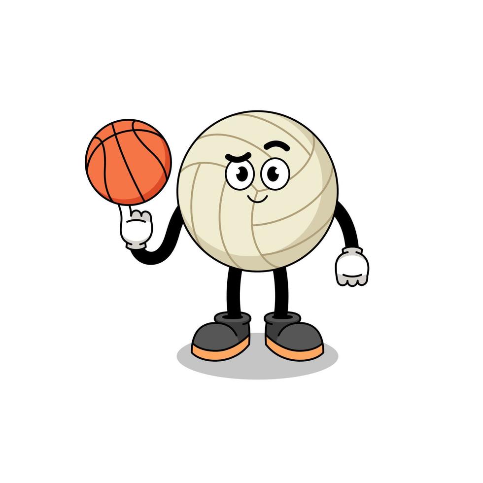 ilustración de voleibol como jugador de baloncesto vector