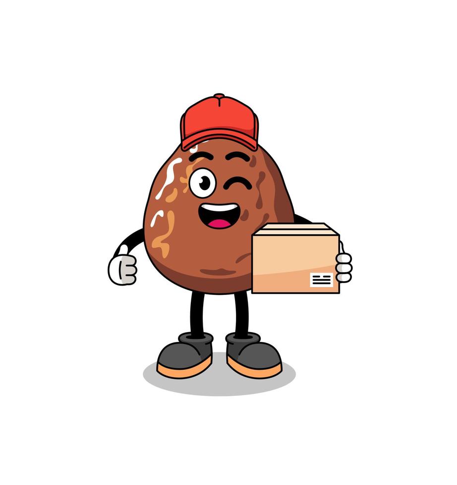 date fruit mascot cartoon as an courier vector