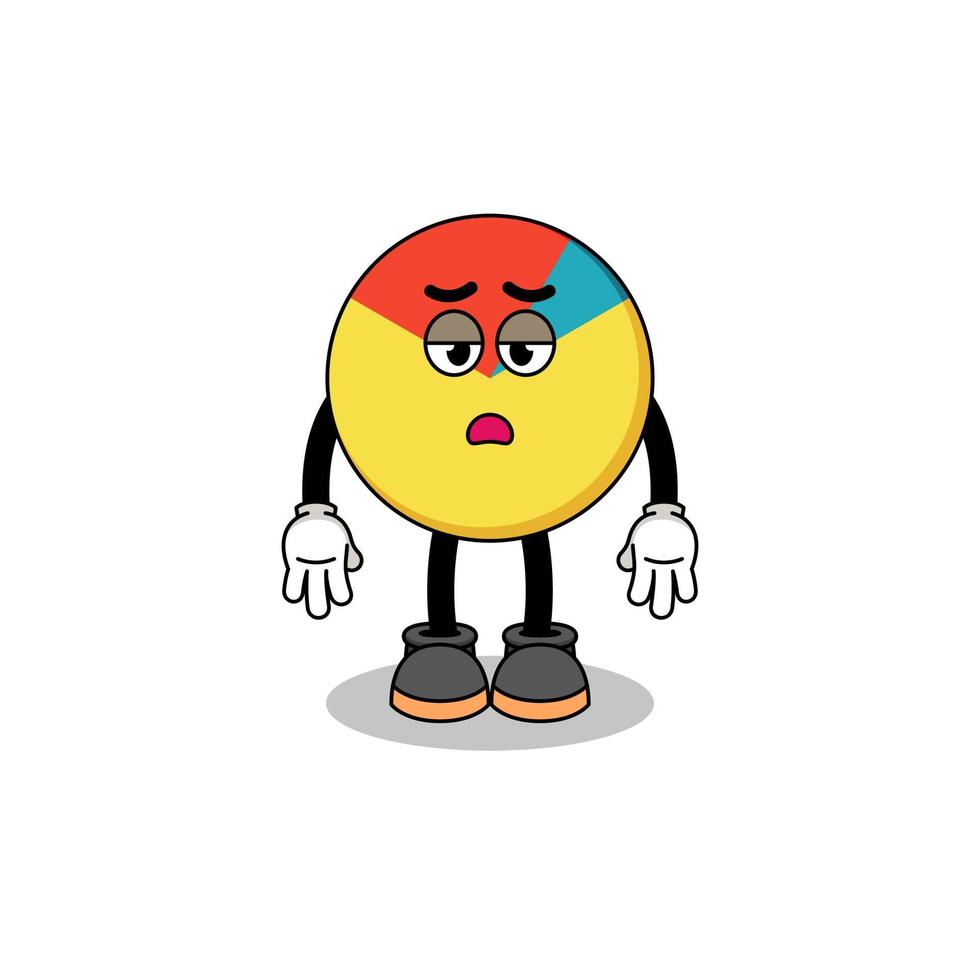 chart cartoon with fatigue gesture vector