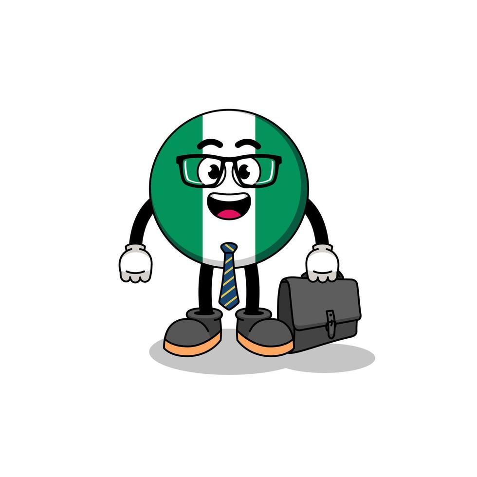 nigeria flag mascot as a businessman vector