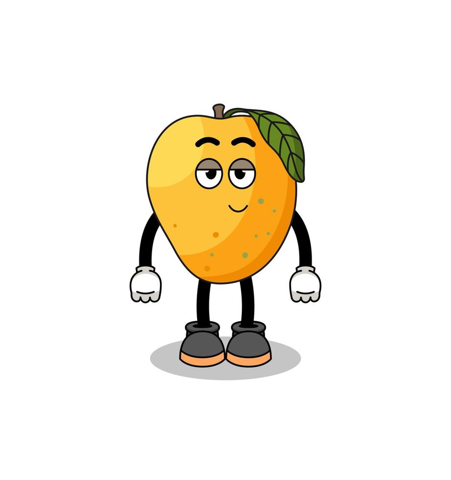 pareja de dibujos animados de fruta de mango con pose tímida vector