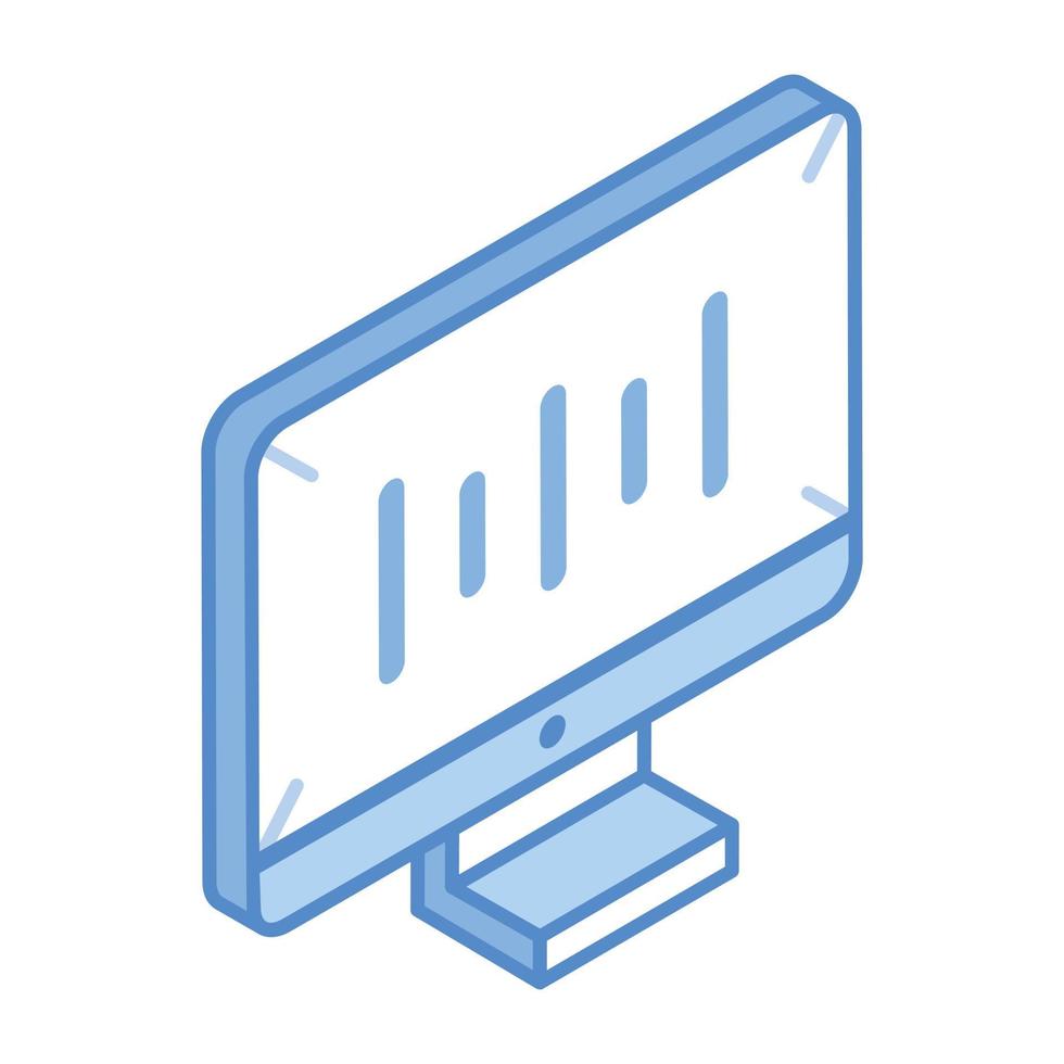 An isometric icon of digital equalizer, sound signals vector