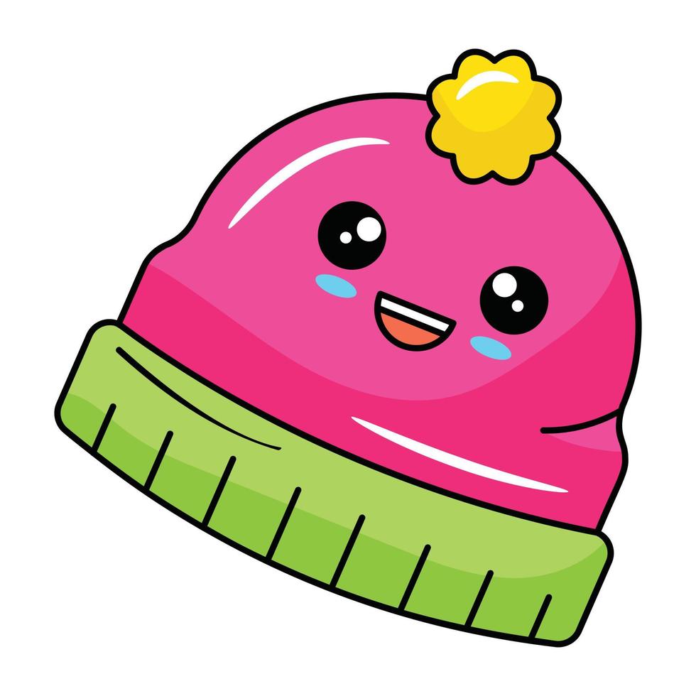 Flat icon of beanie in vector format