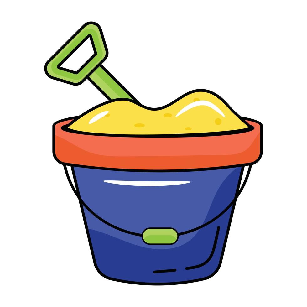 Ready to use flat icon of sand bucket vector