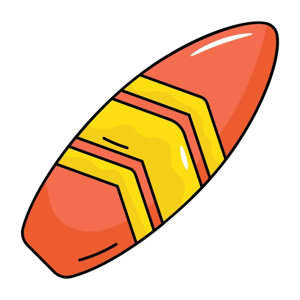 Grab this amazing flat icon of surfboard vector