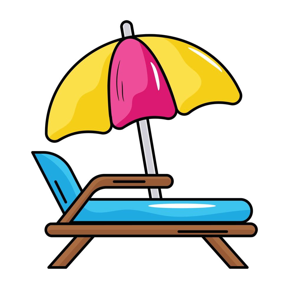 An editable flat icon of beach bed vector