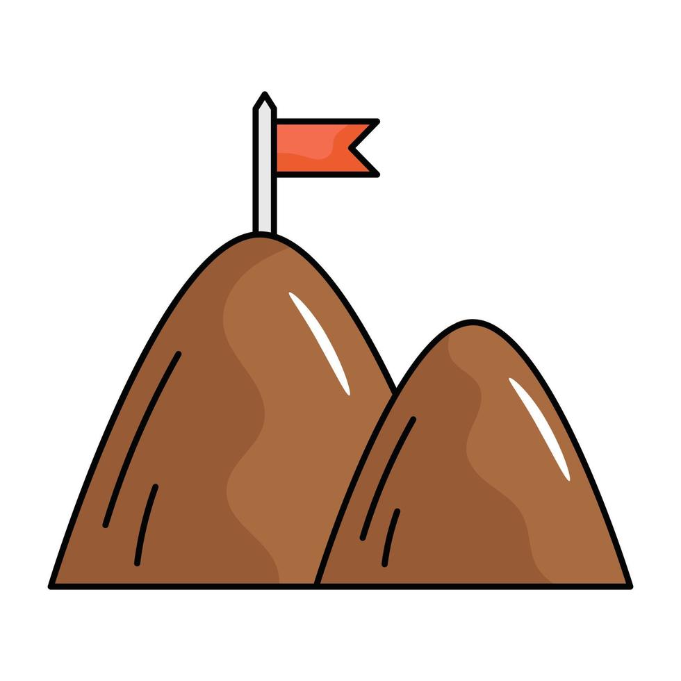 Flat icon of milestone, designed in vector format