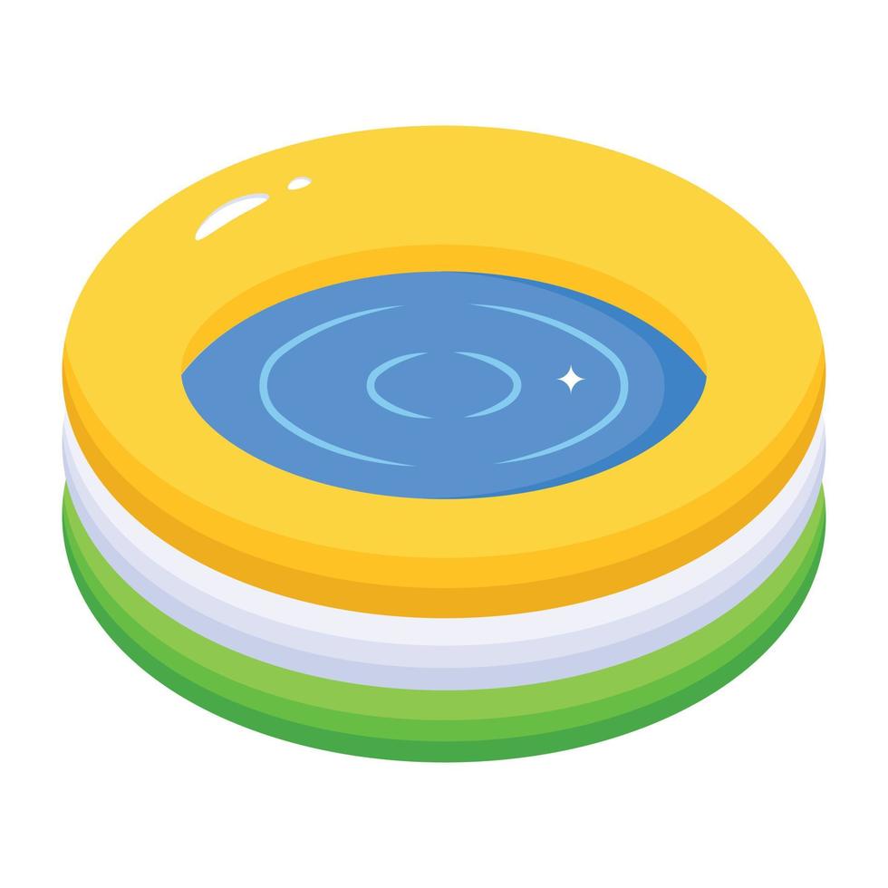 Kid's swimming pool, an isometric icon of rubber pool vector