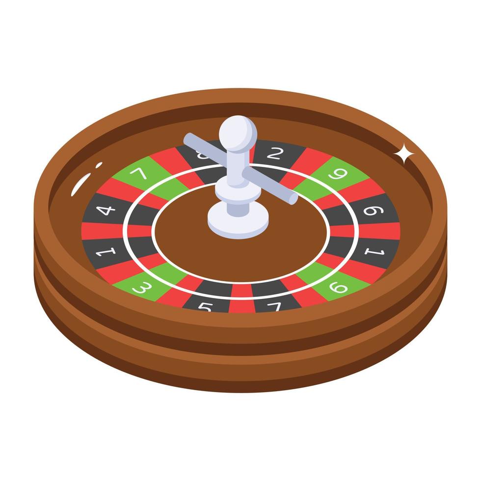 mira este ícono isométrico de la ruleta del casino vector