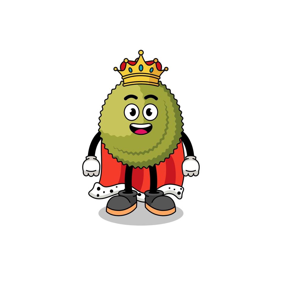 ilustración de la mascota del rey de la fruta durian vector