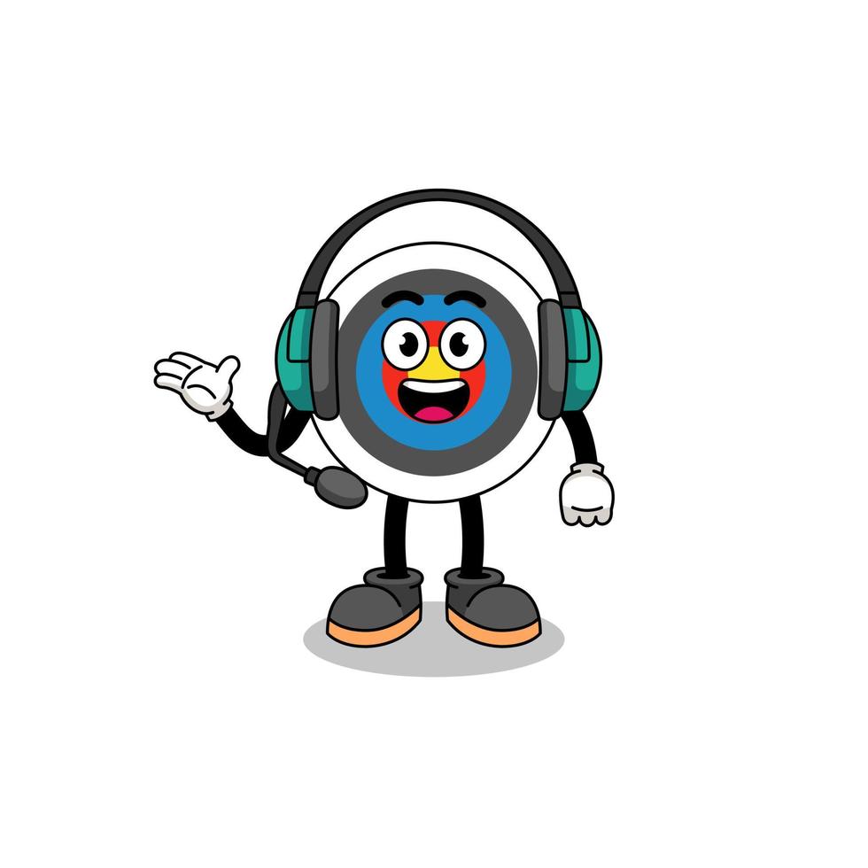 Mascot Illustration of archery target as a customer services vector