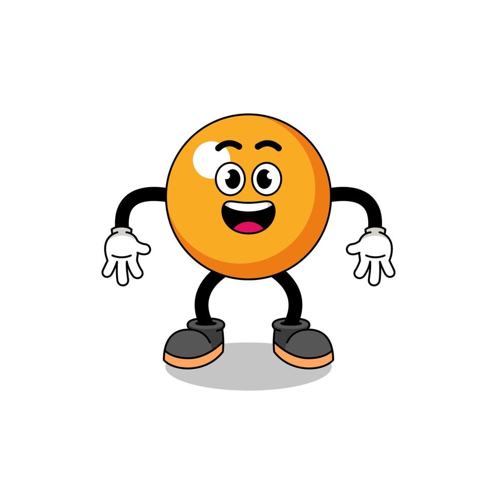 ping pong ball cartoon with surprised gesture vector