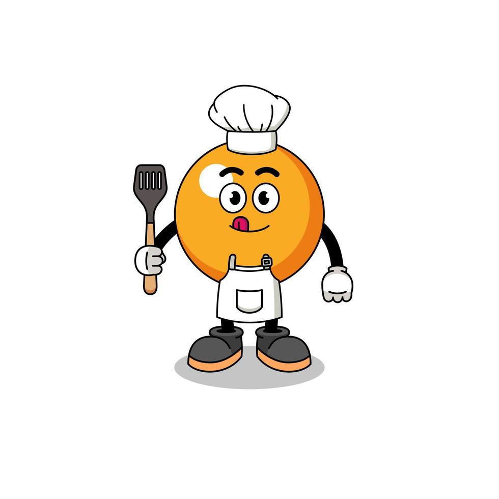 Mascot Illustration of ping pong ball chef vector