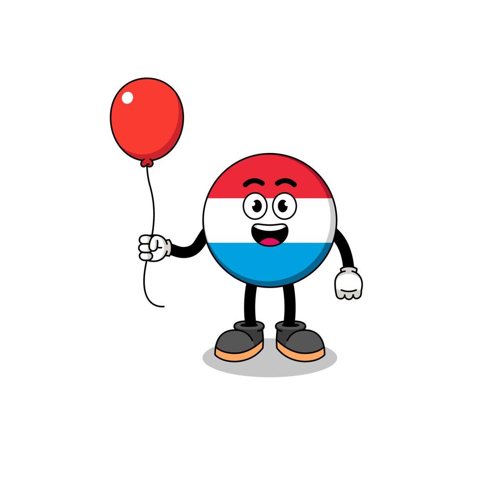 Cartoon of luxembourg holding a balloon vector