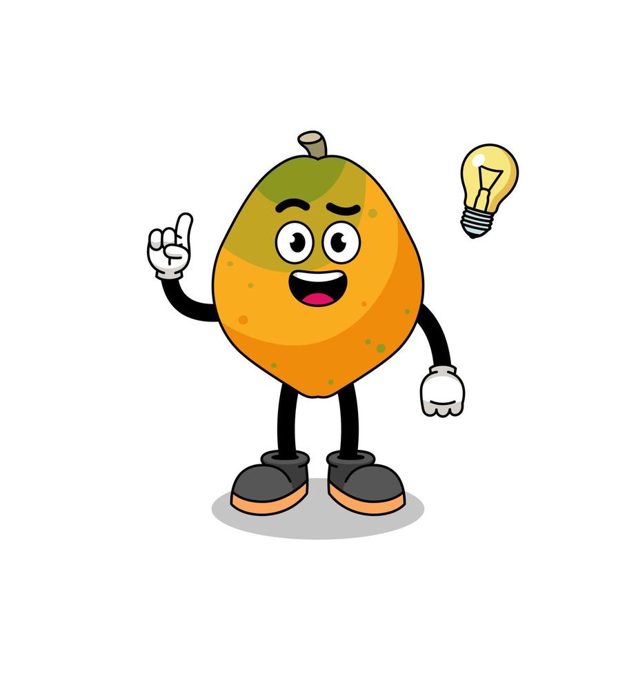 papaya fruit cartoon with get an idea pose vector