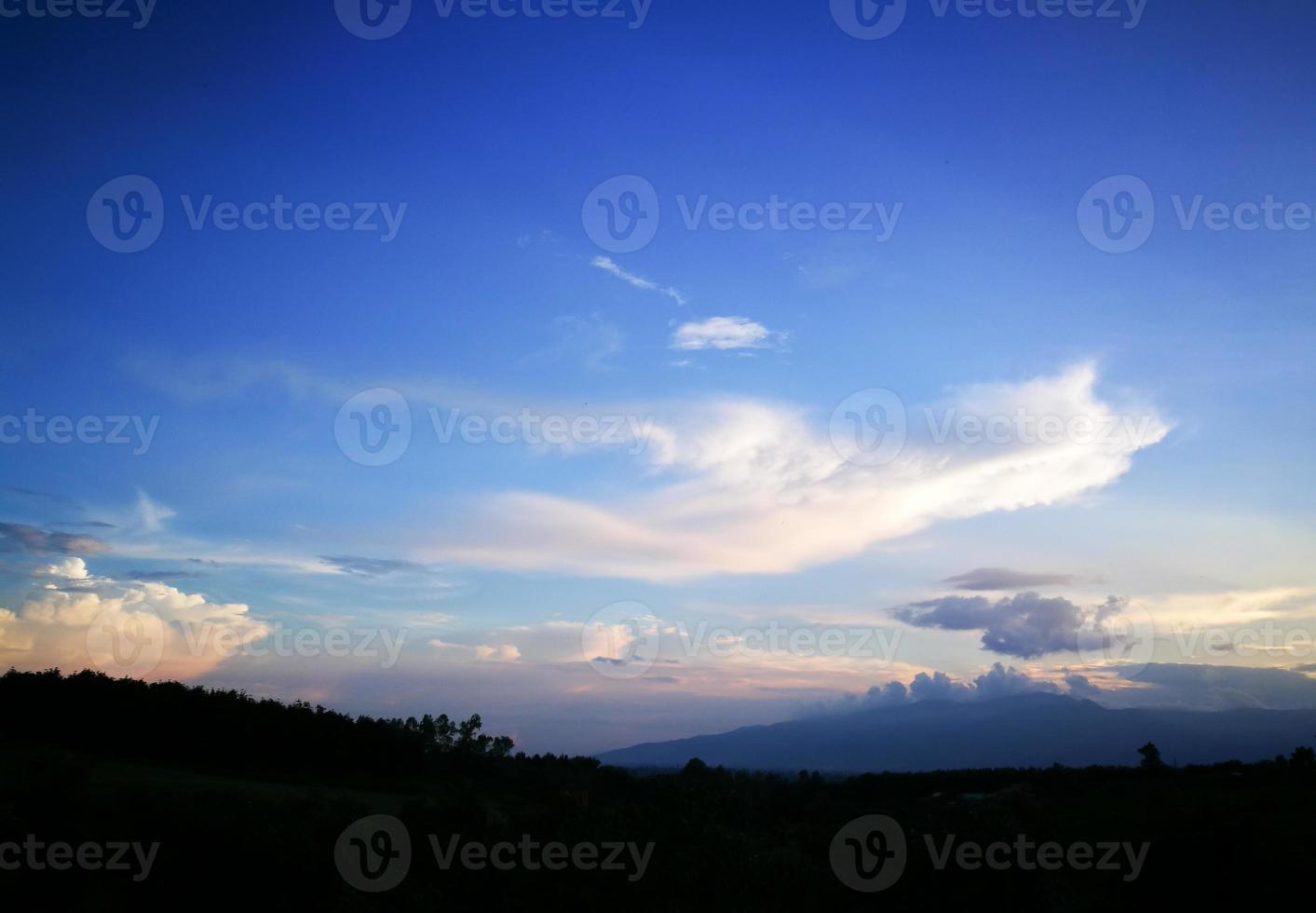 Blue sky with clouds, blue sky background. photo