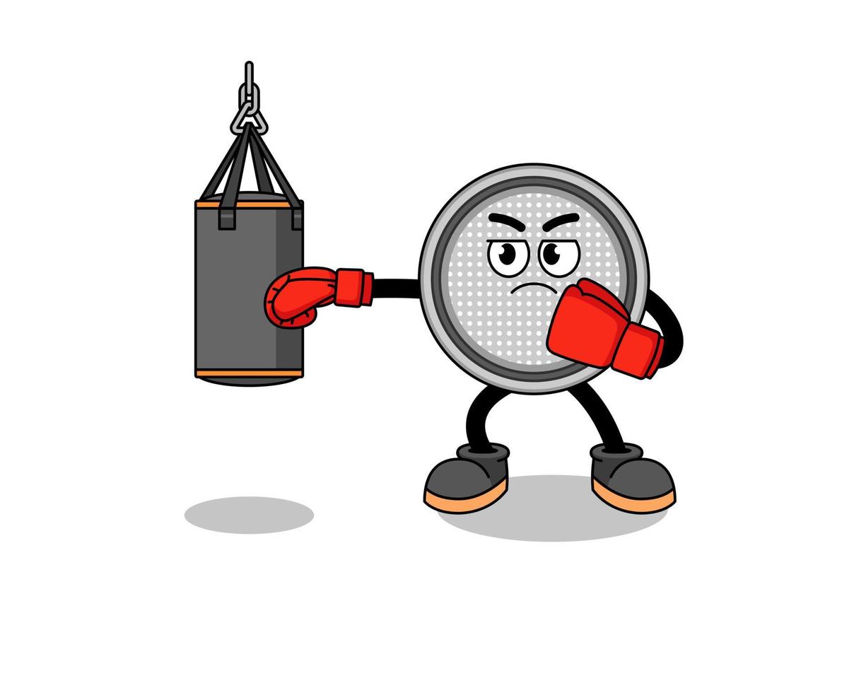 Illustration of button cell boxer vector
