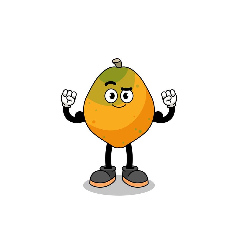 Mascot cartoon of papaya fruit posing with muscle vector