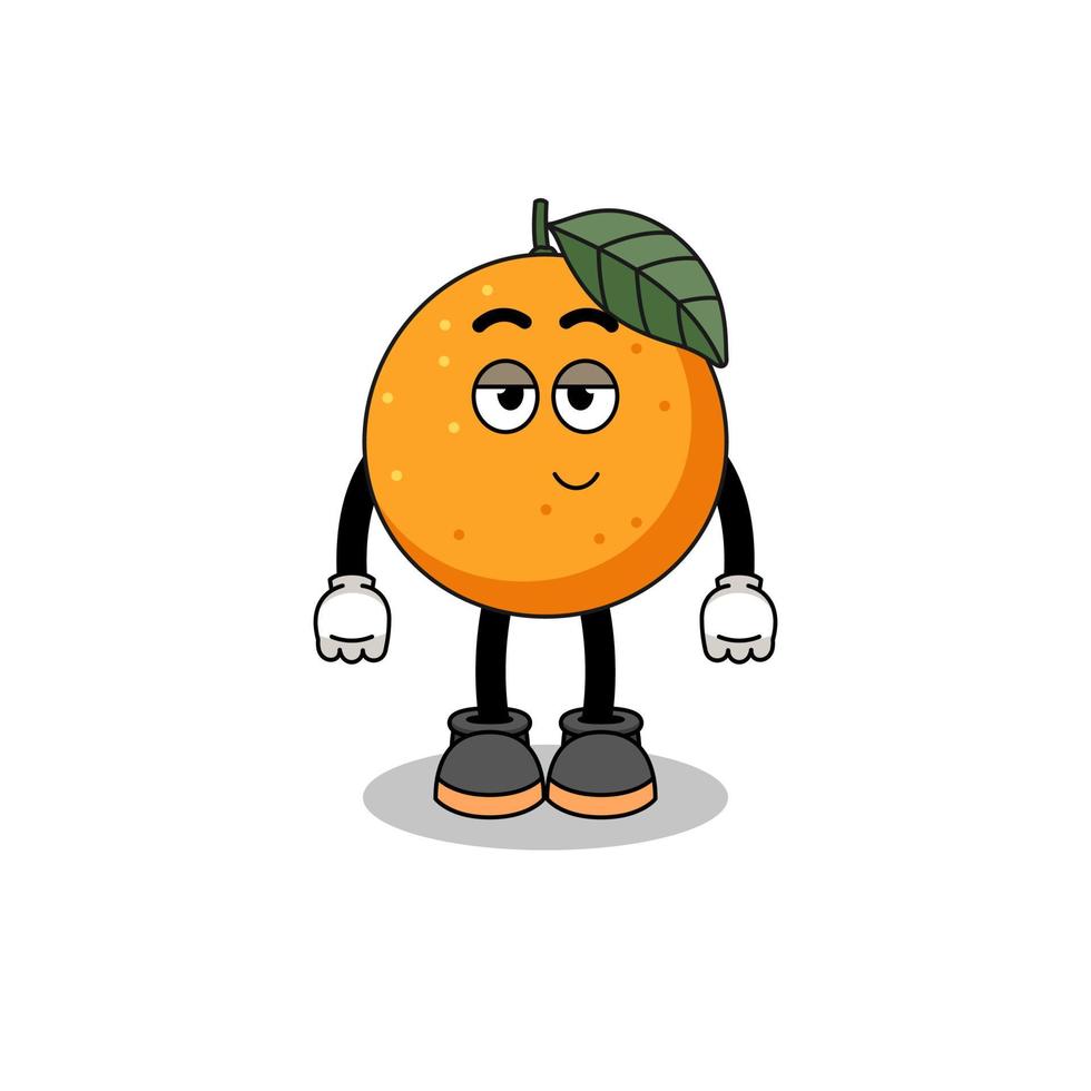 orange fruit cartoon couple with shy pose vector