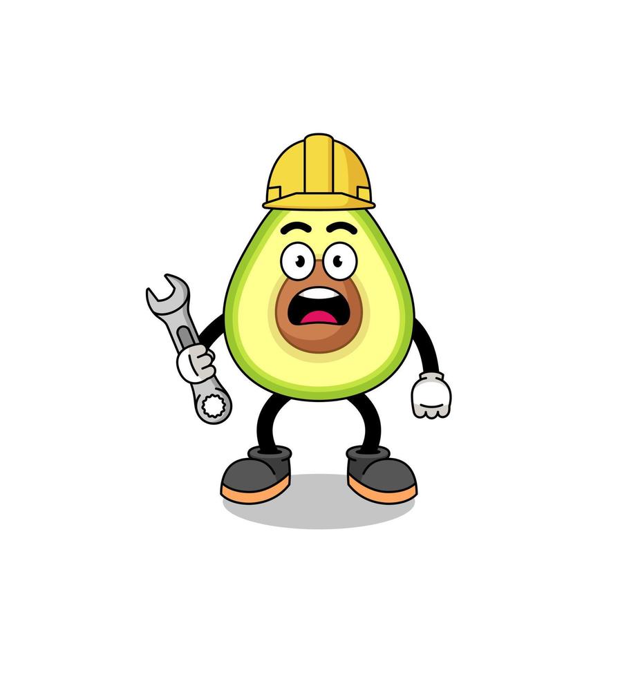 ilustración de personaje de aguacate con error 404 vector