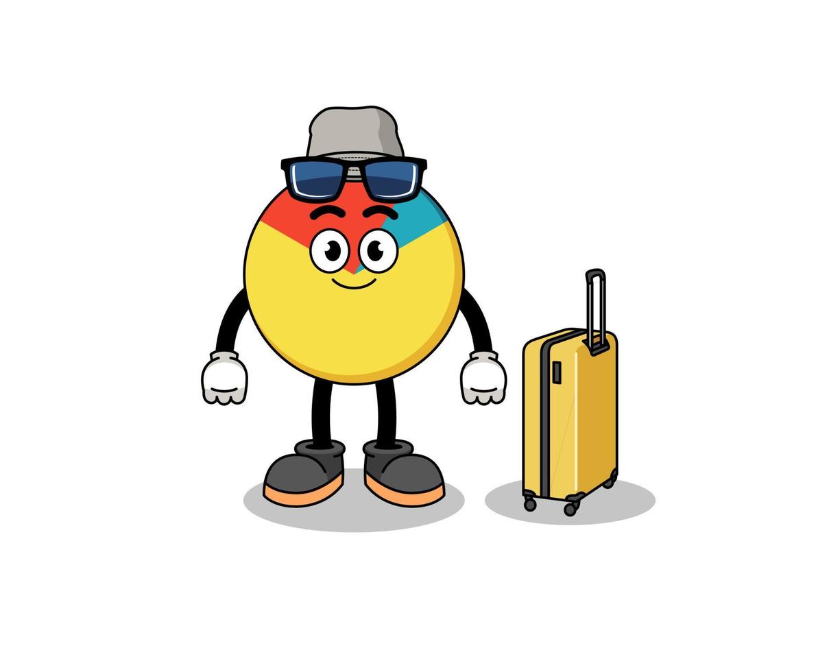 chart mascot doing vacation vector