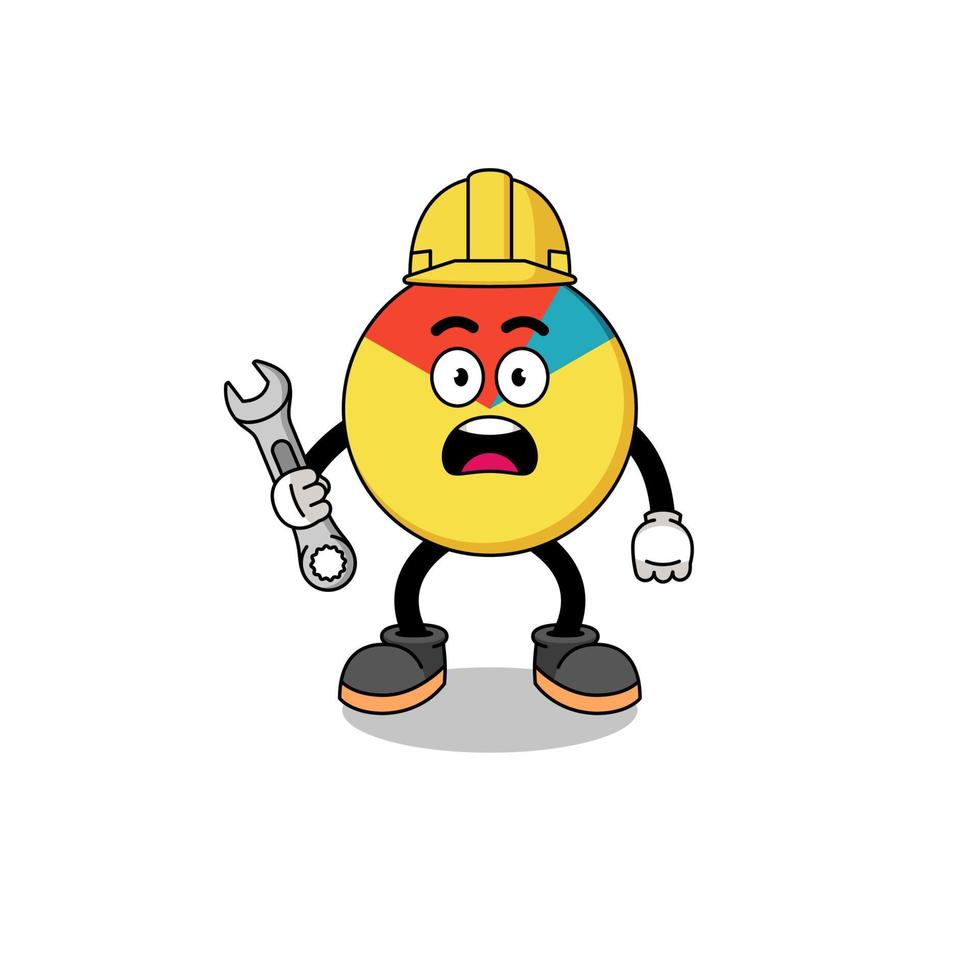 Character Illustration of chart with 404 error vector