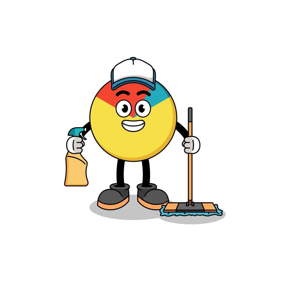 Character mascot of chart as a cleaning services vector