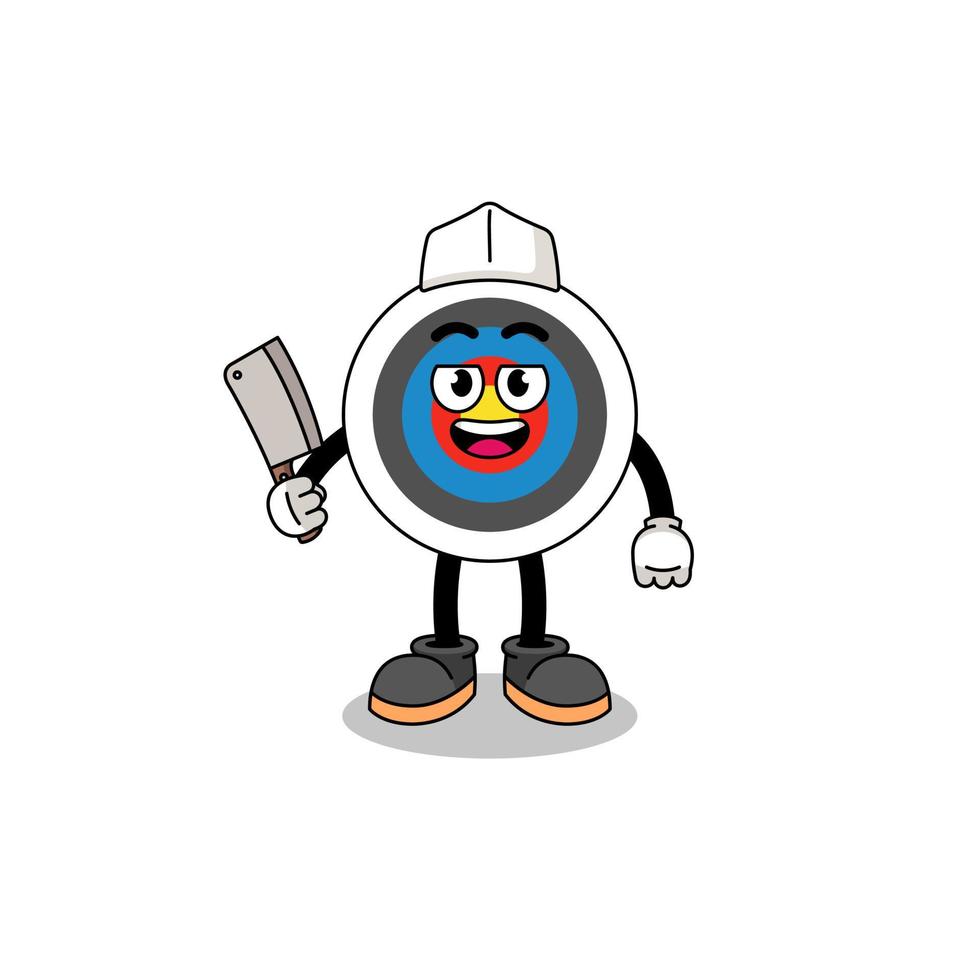 Mascot of archery target as a butcher vector