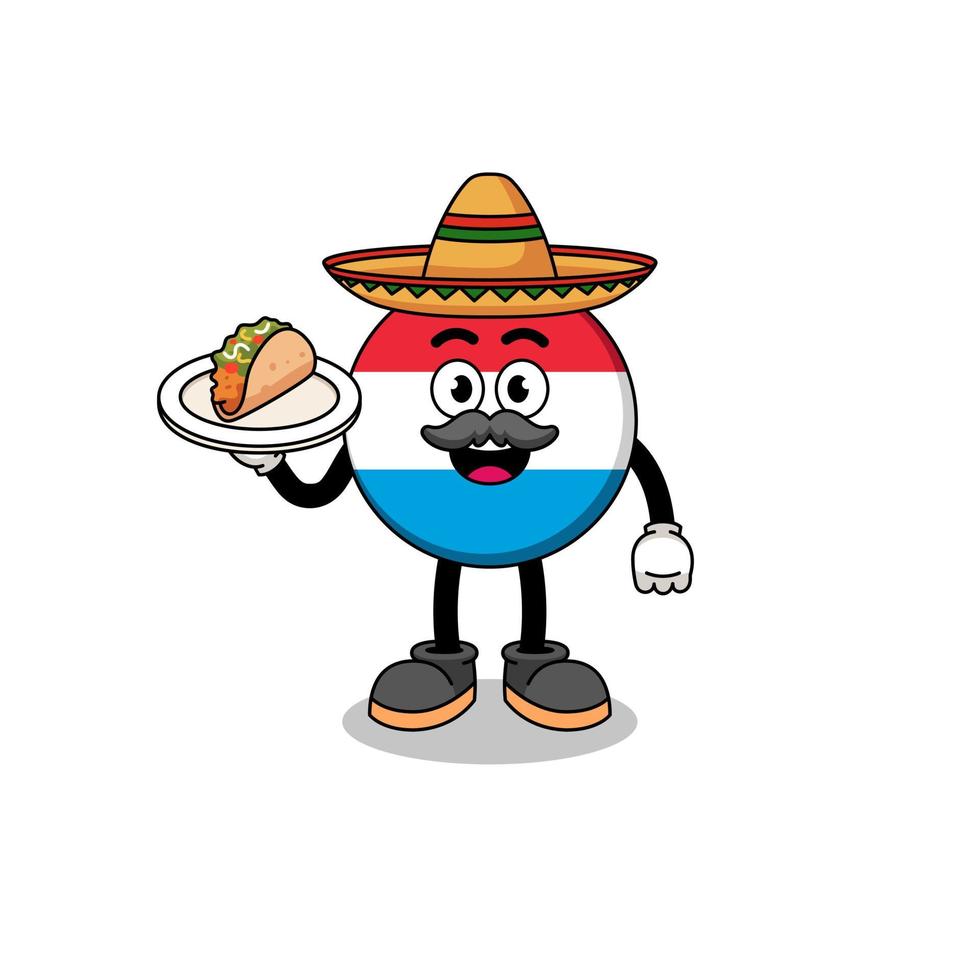 Character cartoon of luxembourg as a mexican chef vector