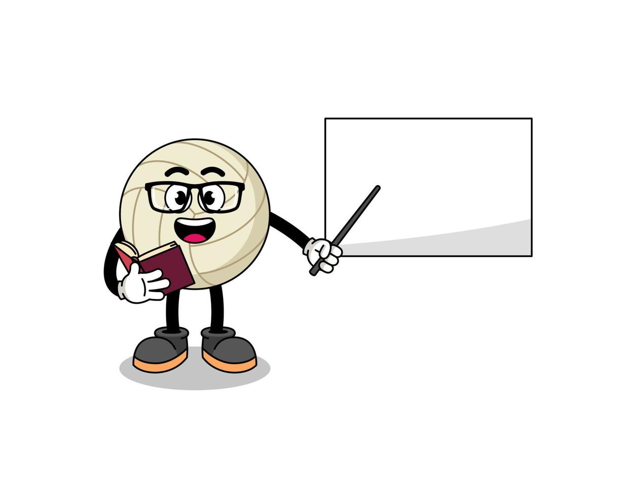 Mascot cartoon of volleyball teacher vector