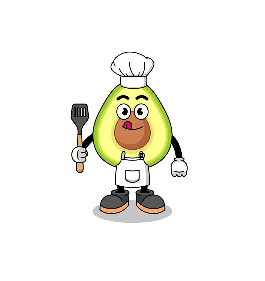 Mascot Illustration of avocado chef vector