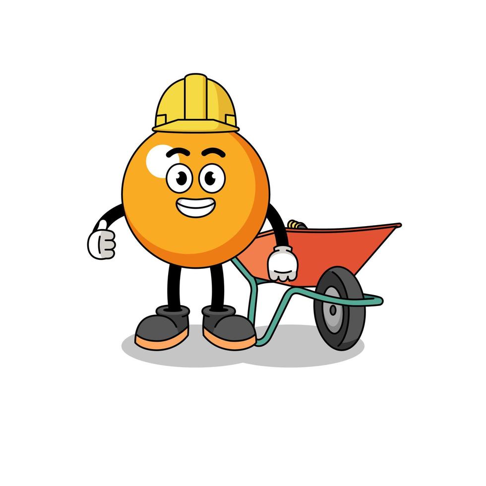 ping pong ball cartoon as a contractor vector