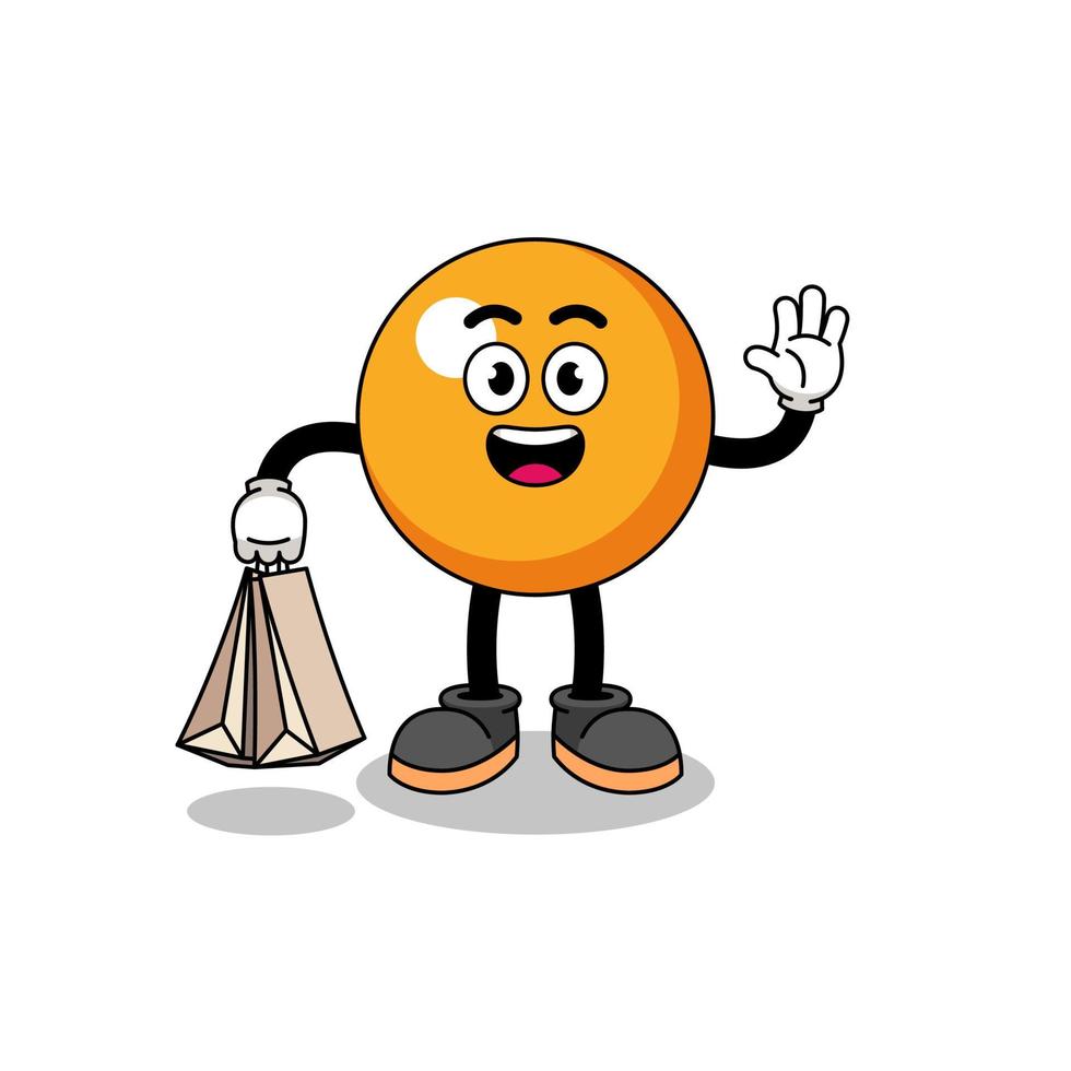 Cartoon of ping pong ball shopping vector