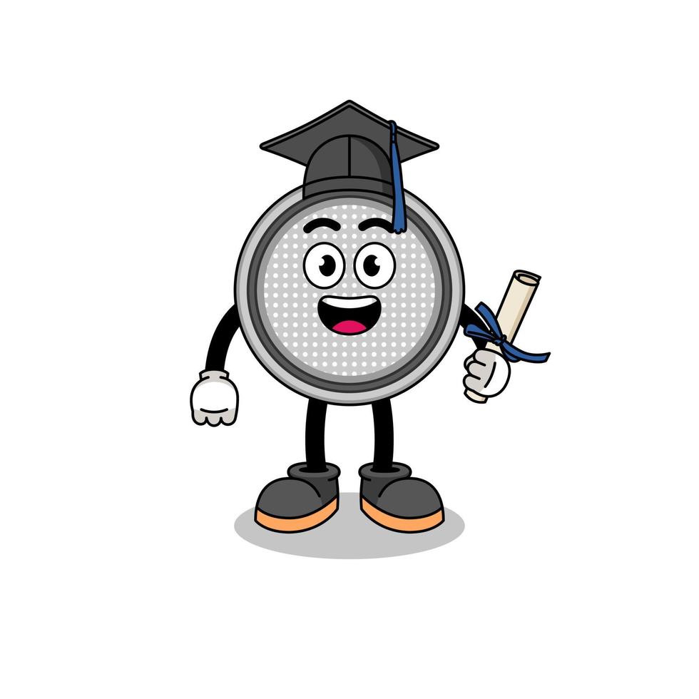button cell mascot with graduation pose vector