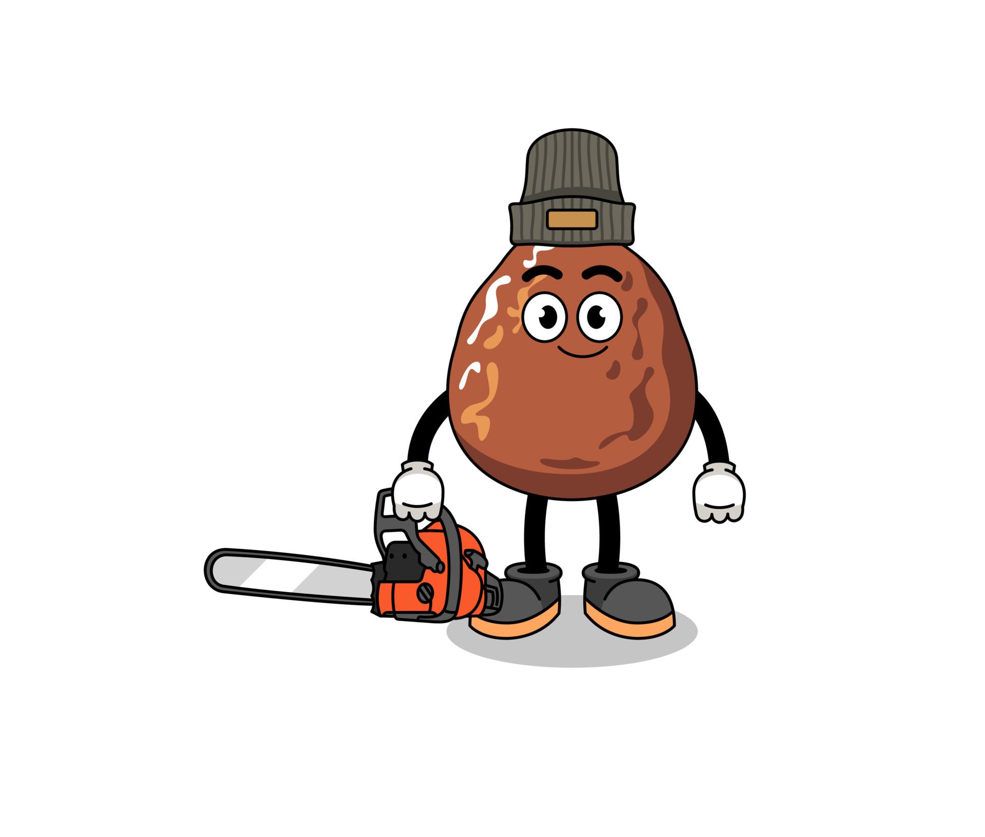 date fruit illustration cartoon as a lumberjack 7130876 Vector Art at
