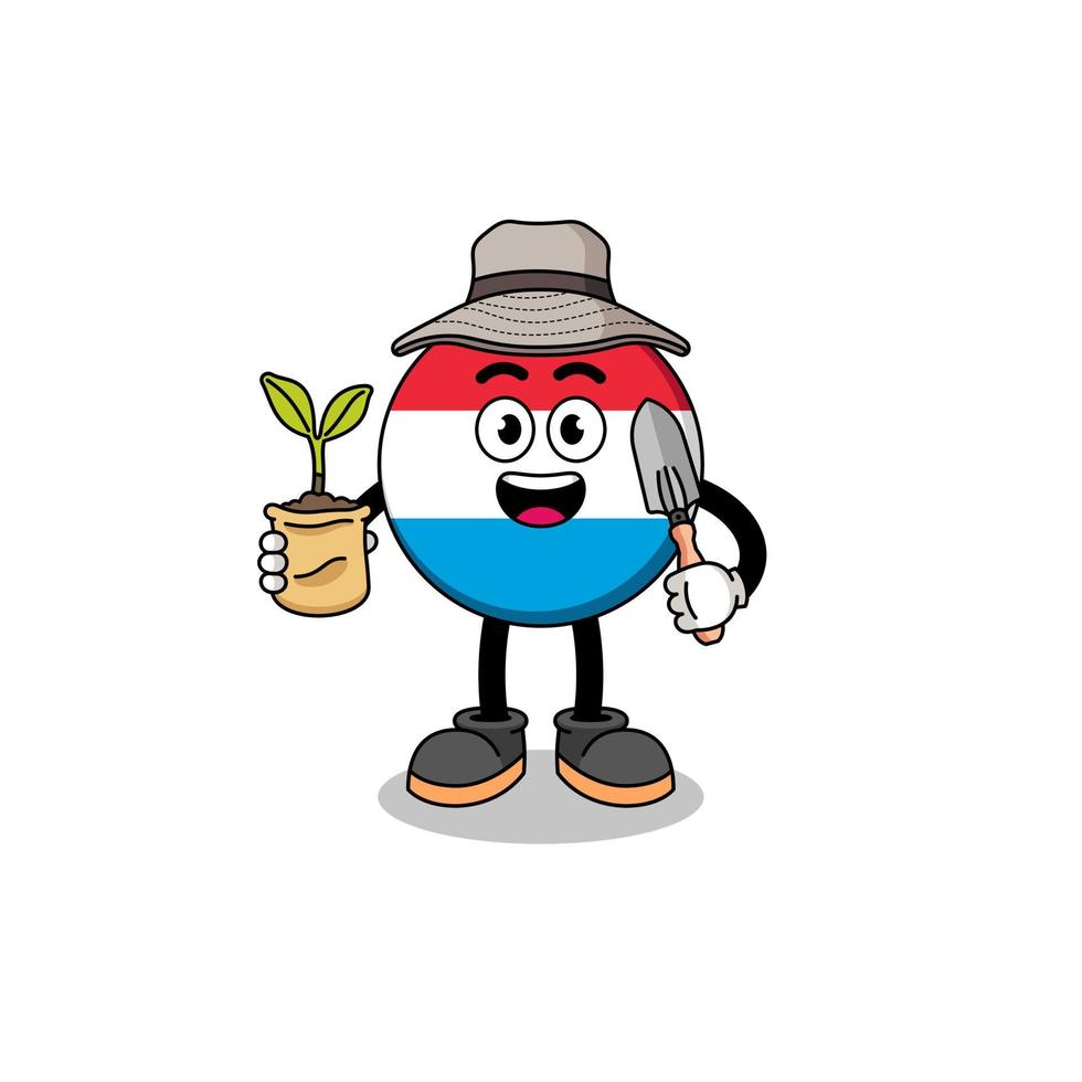 Illustration of luxembourg cartoon holding a plant seed vector