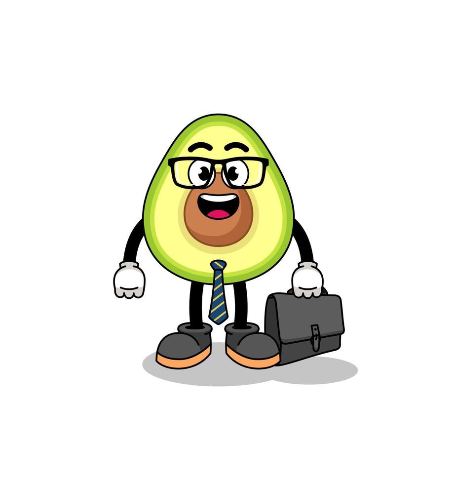 avocado mascot as a businessman vector