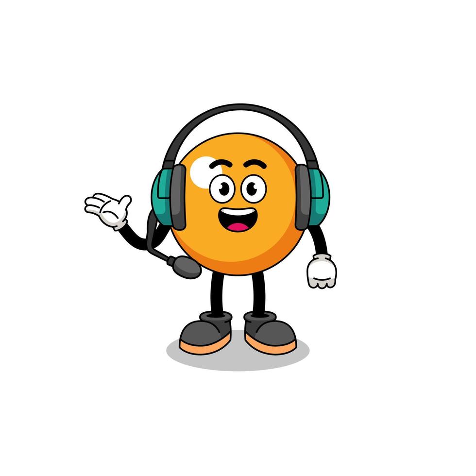 Mascot Illustration of ping pong ball as a customer services vector