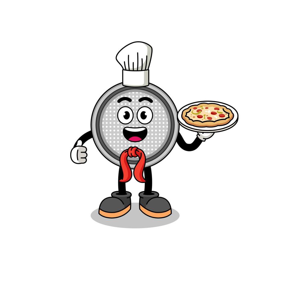 Illustration of button cell as an italian chef vector