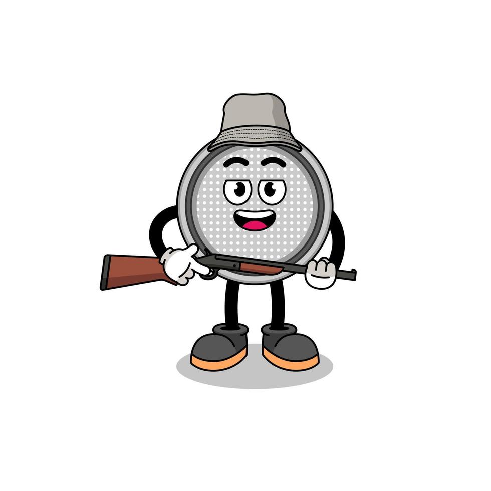 Cartoon Illustration of button cell hunter vector