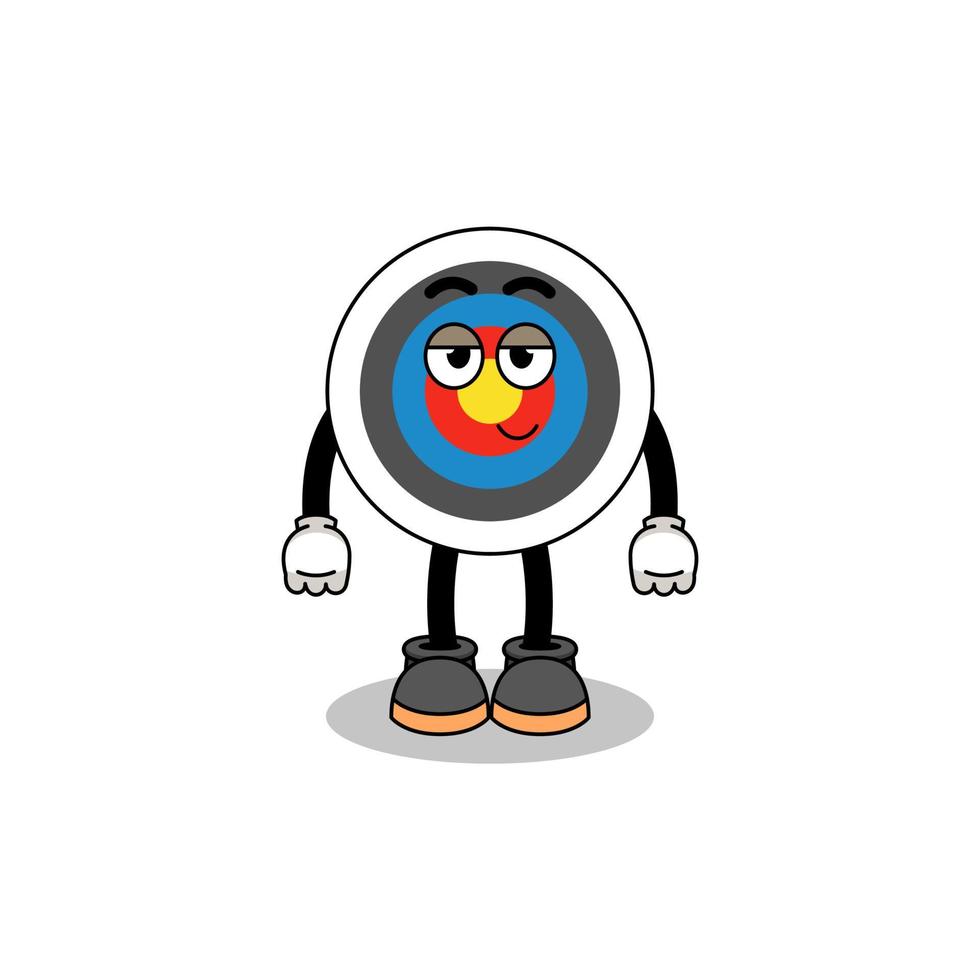 archery target cartoon couple with shy pose vector