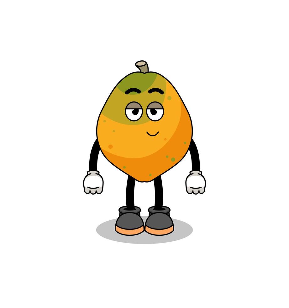 papaya fruit cartoon couple with shy pose vector