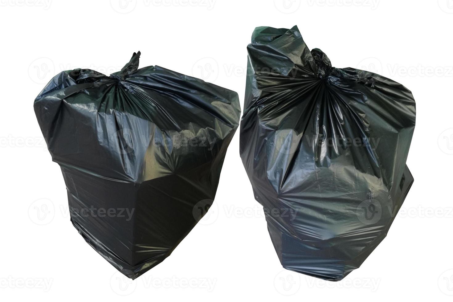 black trash bag for recycled isolate on white background. photo