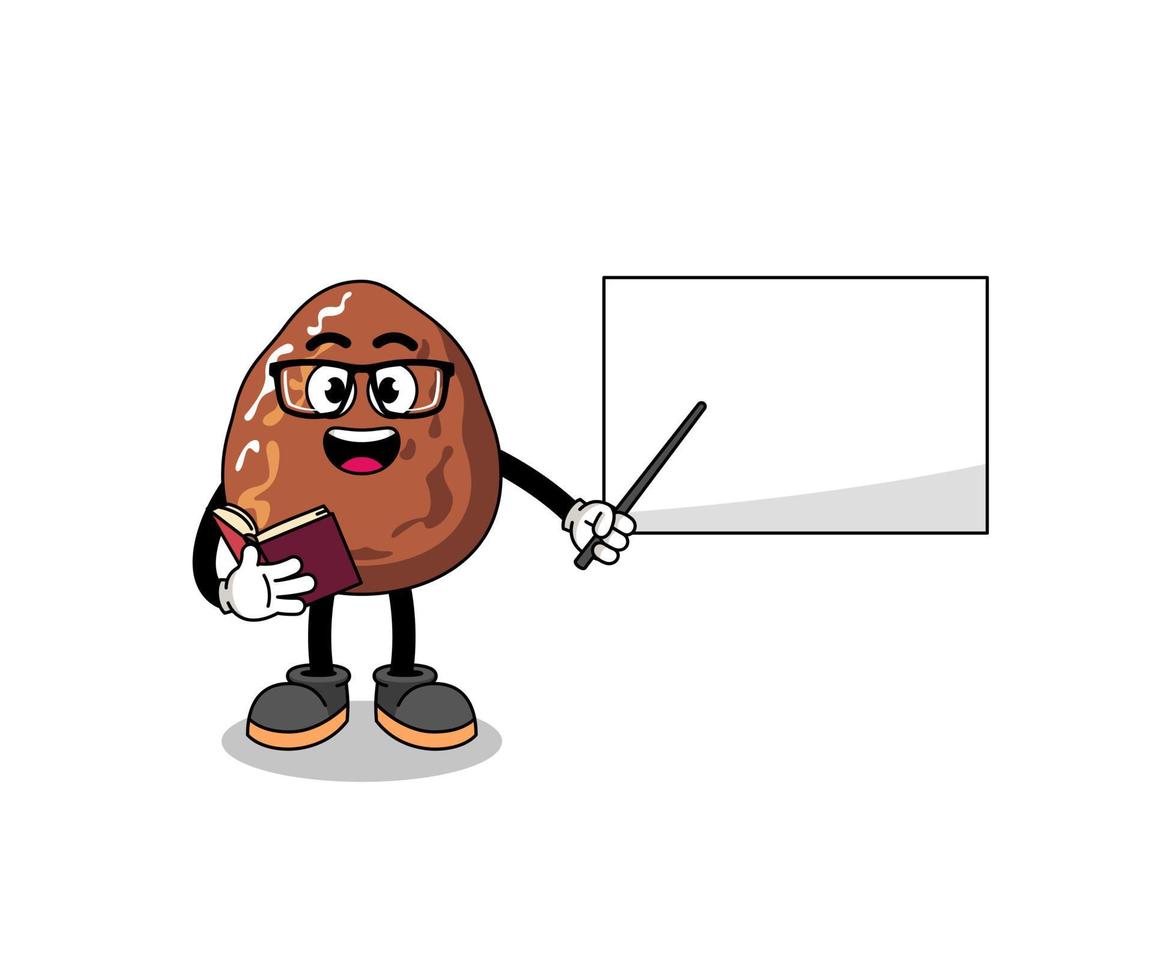 Mascot cartoon of date fruit teacher vector