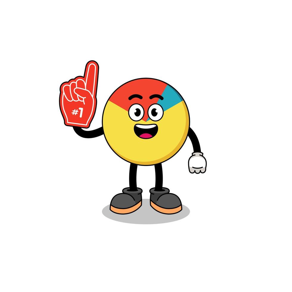 Cartoon mascot of chart number 1 fans vector