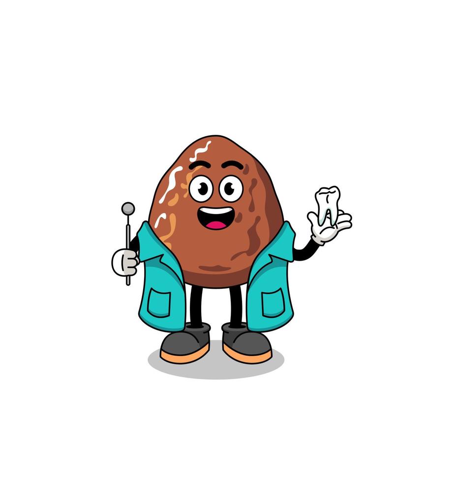 Illustration of date fruit mascot as a dentist vector