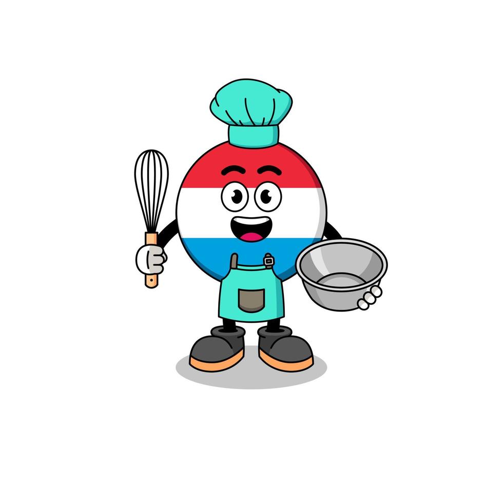 ilustración de luxemburgo como chef de panadería vector